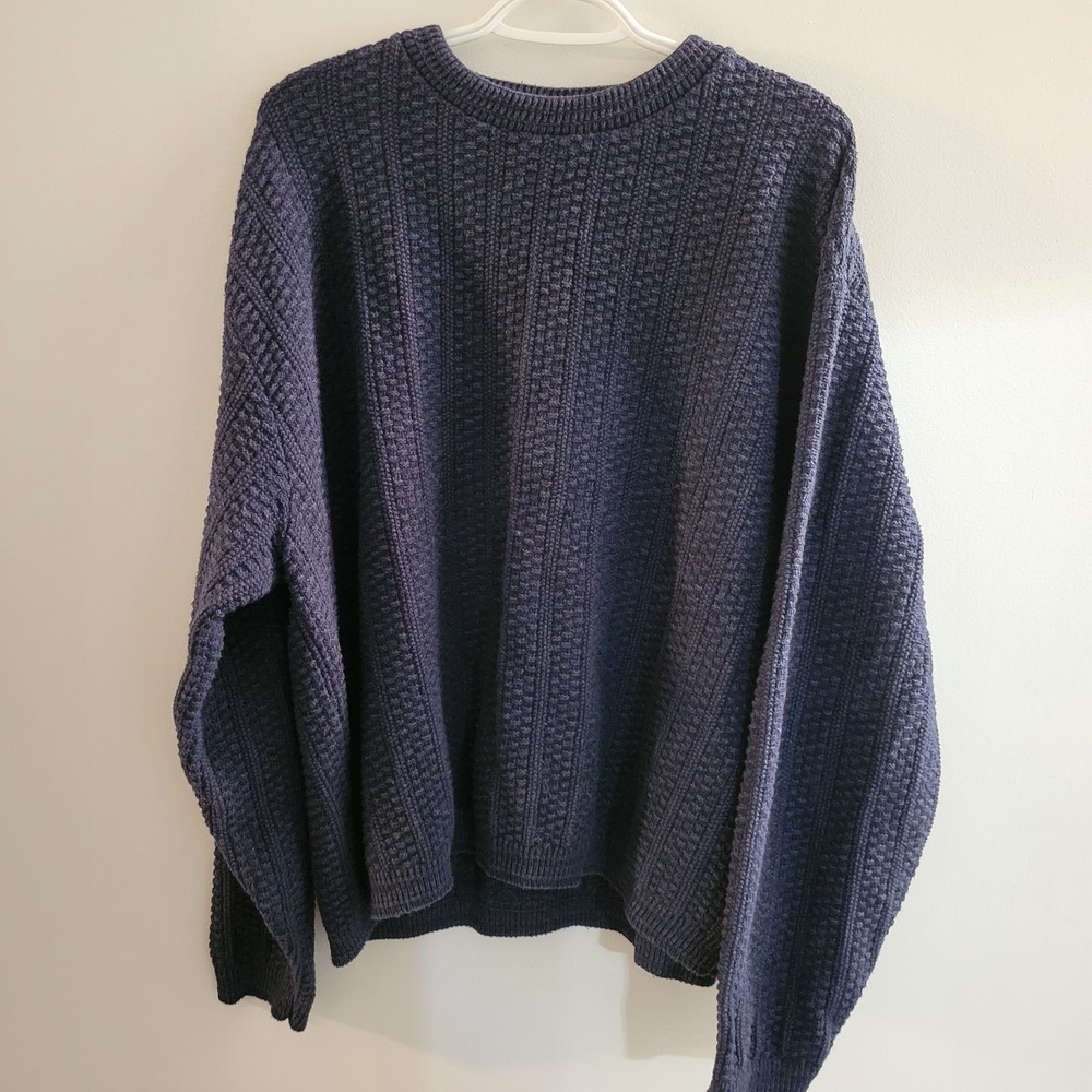 Vintage Bill Blass Menswear‎ Hand Framed Sweater Men's Size 2XL Blue Made In USA